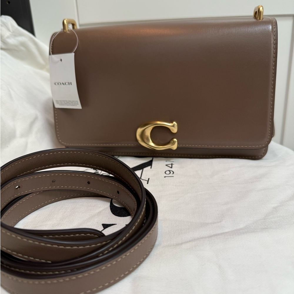 NWT Coach Bandit shoulder bag dark stone